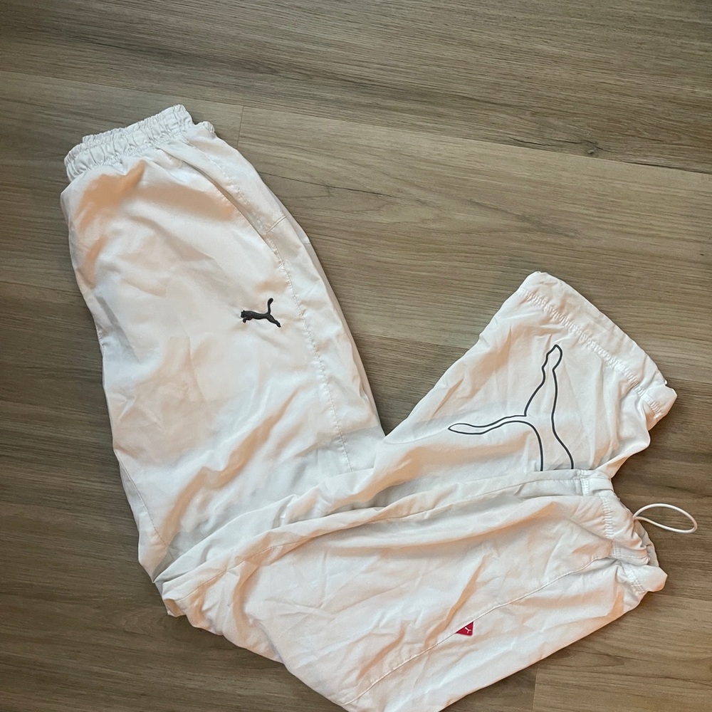 Puma White Sweatpants Relaxed Fit Joggers